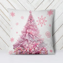 Axyaa Christmas Pink Throw Pillow Cover for Home Decoration & Holiday Gift