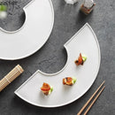 Axya White Ceramic Dining Plate for Restaurant, Sushi, Dessert, Pasta - Molecular Cuisine