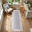 Axyaa Retro Floral Print Runner Rug: Creative Design, Machine Washable, Kitchen Floor Mat