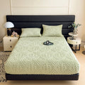 Axyaa Plush Jacquard Velvet Fitted Bed Sheet for Double King Queen Bed