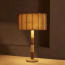 Axyaa Solid Wood Ceramic Table Lamp | Elegant Bedside Nightstand Light