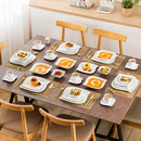 Axyaa 36-Piece Ivory White Marble Grey Ceramic Dinnerware Set