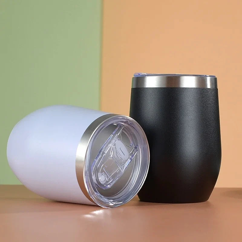 Axyaa Stainless Steel Thermos Bottle, 12oz Eggshell Cup for Travel, Office, School