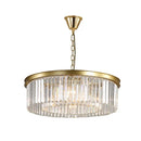 Axyaa Retro Gold Black Metal Crystal Pendant Lights with Chain Hanging, LED Suspension Lamp