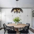 Axyaa Wabi Sabi Rattan Pendant Light - Bohemian Farmhouse 3-Light for Home Décor