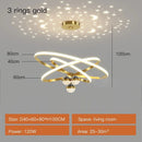 Axyaa Starry Sky Projection LED Chandelier in Black/Gold - Hanging Pendant Lights for Home
