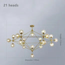 Axyaa Glass Chandelier: Industrial Retro Loft Living Room Lighting Fixtures