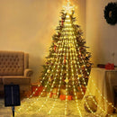 Solar Christmas Star Waterfall Light by Axyaa: 8 Modes, Waterproof for Party Garden Christmas Decor
