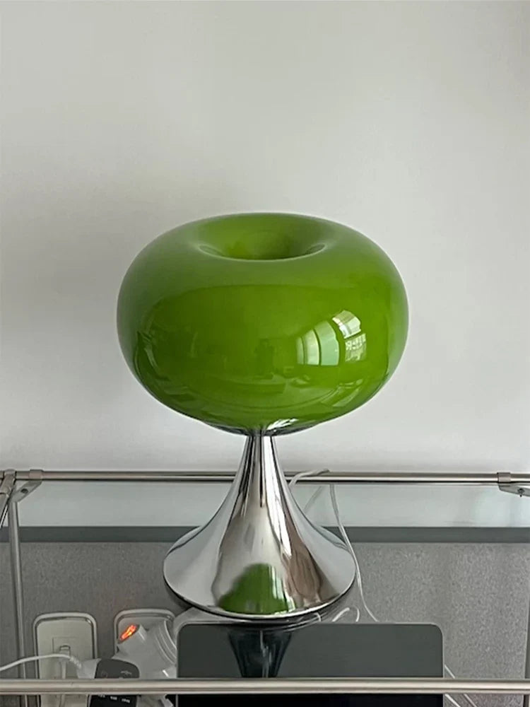 Axyaa Glass Table Lamp | Bauhaus Design | Warm White and Green | Creative Living Room Lighting