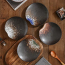 Axyaa Black Sushi Plate & Seafood Salad Ceramic Table Plate Set