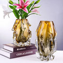 Axyaa Amber Gradient Glass Vase Hydroponics Desk Decoration Modern Home Decor