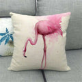Flamingo Striped Animal Pillow Case for Living Room Sofa by Axyaa