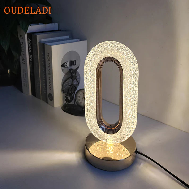 Axya Luxury Crystal Table Lamp - LED Bedroom Bedside Desk Romantic Night Light