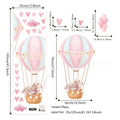 Pink Bunny Hot Air Balloon Wall Stickers by Axyaa: Removable Kids Nursery Decals
