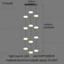 Axyaa Oval Ball Chandelier: Nordic Minimalist High-rise Staircase Lighting