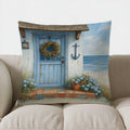 Seaside Cabin Otter & Sailboat Pillow Cover by Axyaa for Sofa, Bedroom, Car