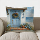 Seaside Cabin Otter & Sailboat Pillow Cover by Axyaa for Sofa, Bedroom, Car