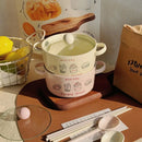Axyaa Kawaii Boba Ramen Bowl Set: Bowl, Spoon, Chopsticks - Japanese Ceramics(Tableware)