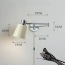 Axyaa LED Wall Lamp Adjustable Telescopic Arm Home Decor Bedside Bedroom Switch Reading