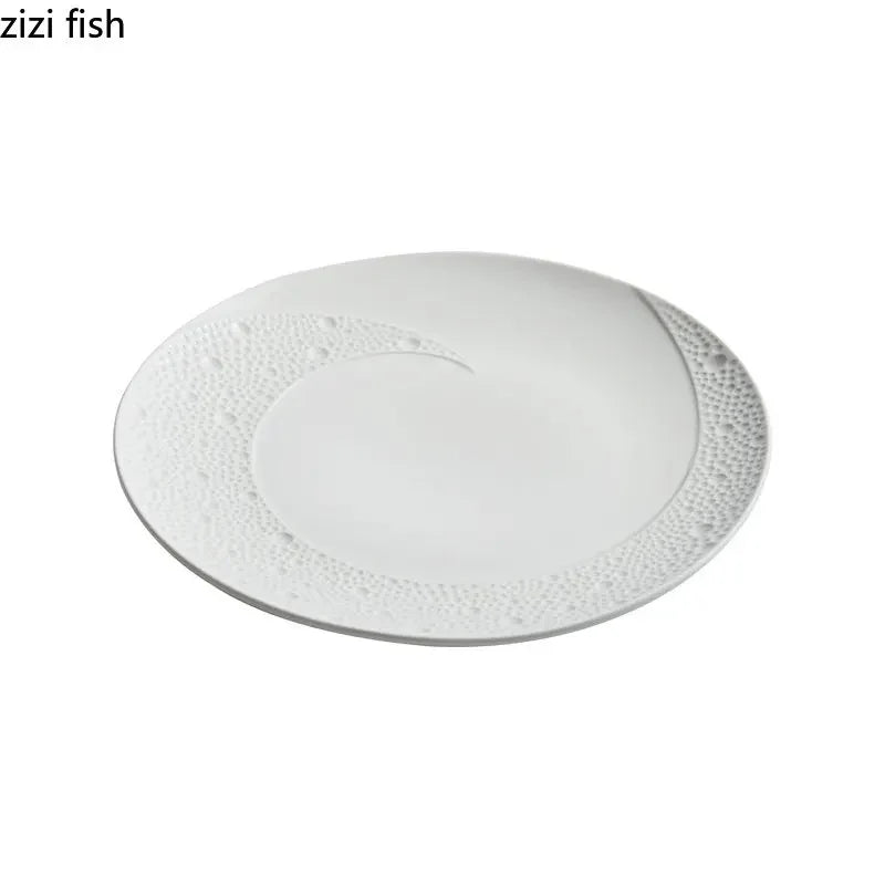 Axya Ceramic Dinner Plates - Elegant Round Tableware for Restaurant, Pasta, Sushi