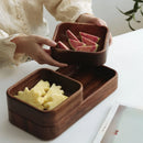 Axyaa Wooden Dry Fruit Plate & Nut Box: Premium Kitchen Tableware & Snacks Holder