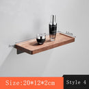 Axyaa Walnut Wall Mirror Desk Storage Rack: Compact, Stylish Bathroom Storage Solution
