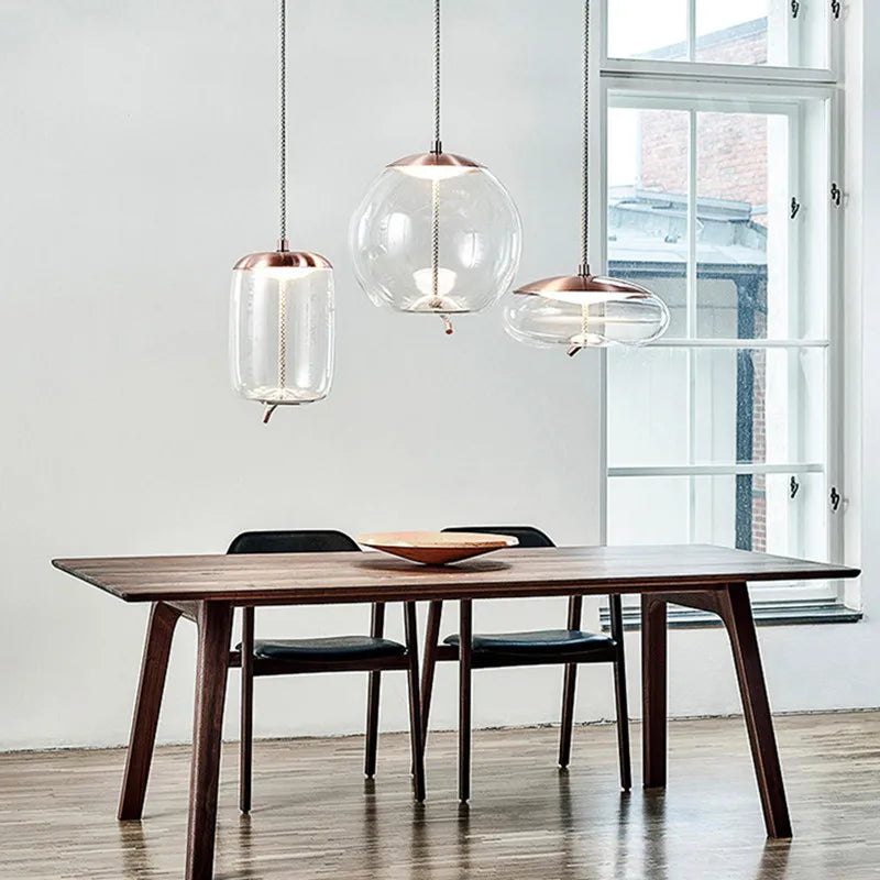 Axyaa Nordic Glass Knot Pendant Chandelier for Modern Bedroom Lighting