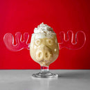 Axyaa Christmas Elk Glass Cup | Cute Reindeer Mug for Hot & Cold Drinks