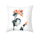 Axyaa Fresh Ink Flower Print Pillowcase: Perfect for Office, Living Room, Car Decor