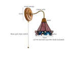 Axyaa Glass LED Wall Sconce: Colorful, Pull Chain Switch, Copper Finish