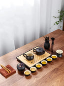 Axya Kung Fu Tea Set with Porcelain Teapot and Bamboo Tray