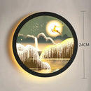 Axyaa Round Industrial LED Wall Lamp Bedside Bedroom Sconce Home Decor Lighting