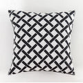Axyaa Black White Embroidered Cotton Cushion Cover 45x45cm Square for Sofa Bed