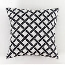 Axyaa Black White Embroidered Cotton Cushion Cover 45x45cm Square for Sofa Bed