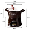 Axyaa Ceramic Chocolate Chafing Dish Cup Set with Fork - Creative Tableware