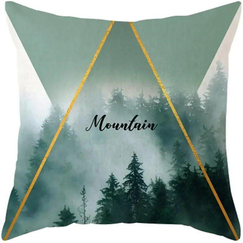 Axyaa Plants Print Linen Cushion Cover for Stylish Home Decor 45*45cm