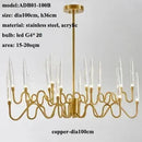 Axyaa Luxe Crystal Chandelier: Elegant Nordic Office & Living Room Pendant Lamp