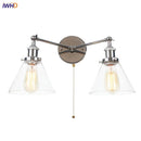 Axyaa Vintage Industrial Wall Light with Pull Chain Switch