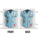 Axyaa Nurse Day Gift Ceramic Mug with Engraving - Premium Medical Motifs on White Cup