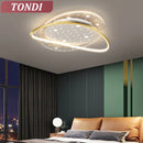Axyaa Modern LED Ceiling Light Black/Gold Remote Control Home Decor Lighting