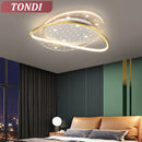 Axyaa LED Ceiling Light Black/Gold Remote Control Modern Home Lighting Fixtures