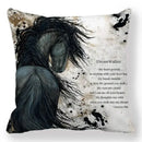 Axyaa Horse Printed Pillowcase 45x45cm Polyester Home Sofa Decor Throw Pillow Cover