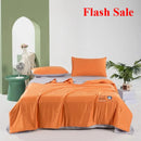 Axyaa Solid Color Tencel Cool Silk Washable Quilt Double Bed Four-Piece Set