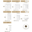 Axyaa 28-Piece White Porcelain Dinnerware Set Square Plates Bowls Salt Pepper Pot