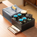 Axya Tea Set: Ceramic Kung Fu Tea Set with Tray, Cups, and Saucers