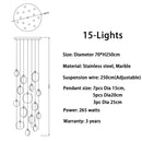 Axyaa Round Copper LED Chandeliers - Luxury Villa Lighting Fixtures