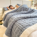 Axyaa Winter Warm Coral Fleece Jacquard Blanket
