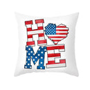 Axyaa LOVE USA Patriotic Letters Decorative Cushion Cover - Cartoon Style Home Decor Pillowcase