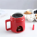 Axyaa Ceramic Chocolate Melting Cup with Fork - 200ML