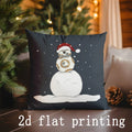 Axyaa Christmas Animal & Snowman Pillow Cover for Sofa, Bedroom, Car